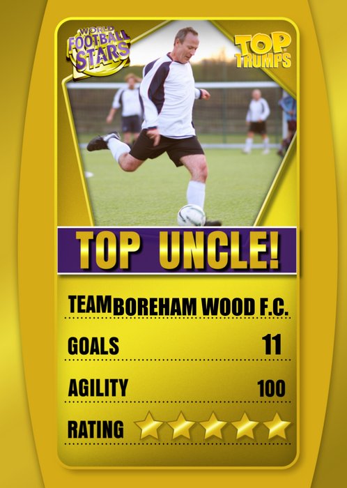 Top Trumps Top Uncle Photo Upload Birthday Card