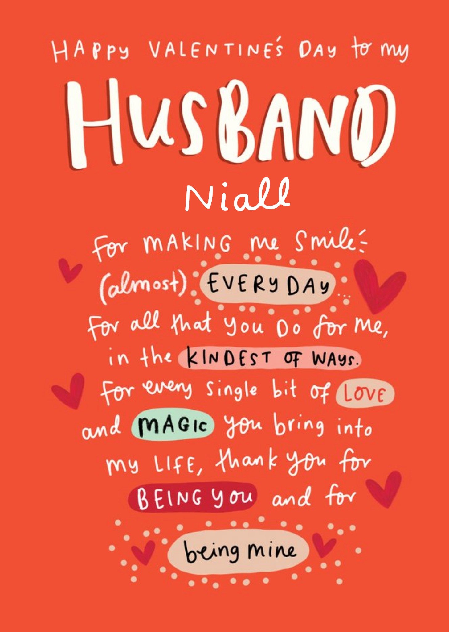 Moonpig The Happy News Husband Love Valentines Day Card, Large