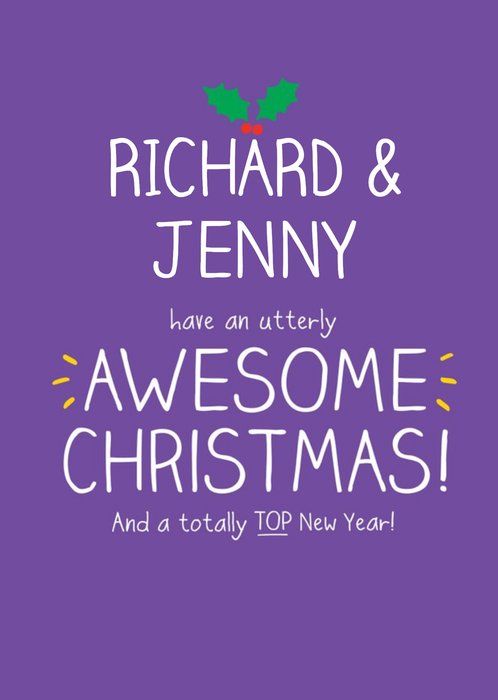 An Utterly Awesome Christmas Personalised Merry Christmas Card