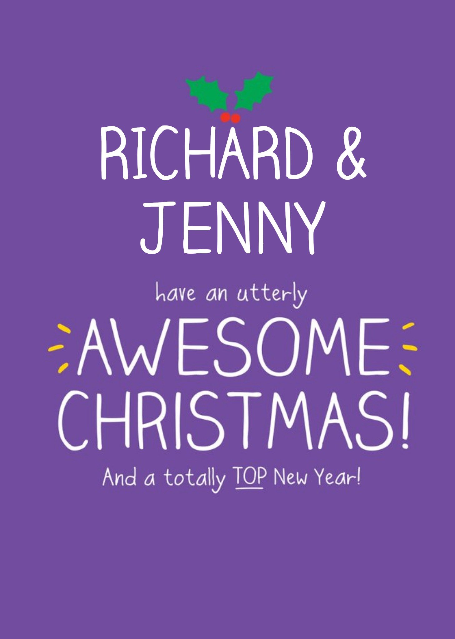 Happy Jackson An Utterly Awesome Christmas Personalised Merry Christmas Card