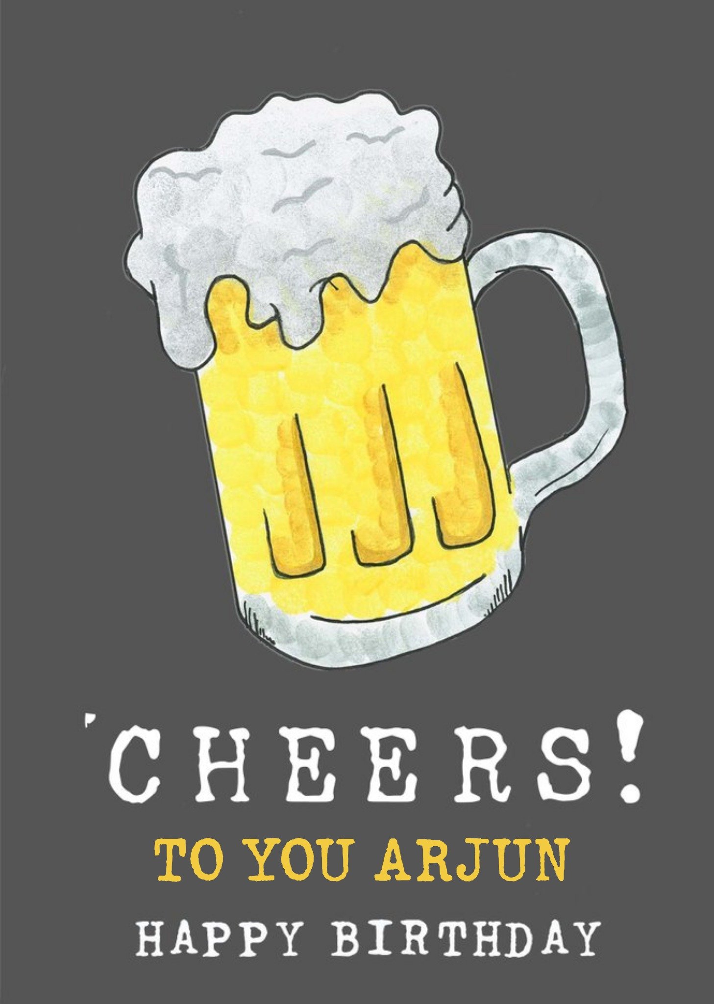 Illustrated Pint Cheers To You Card From Perfectly Imperfect Prints By Rhea Ecard