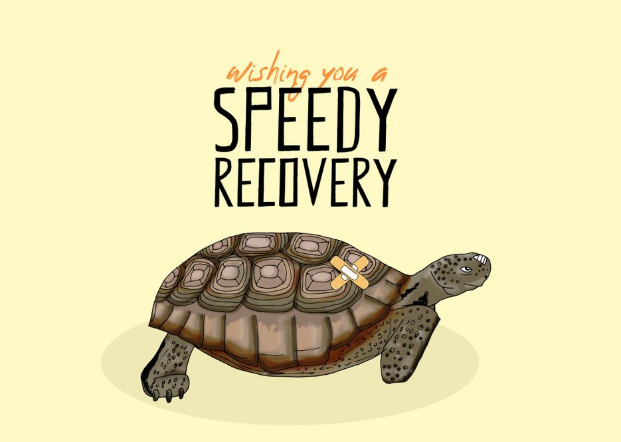 Moonpig Illustration Wishing You Speedy Recovery Card, Large