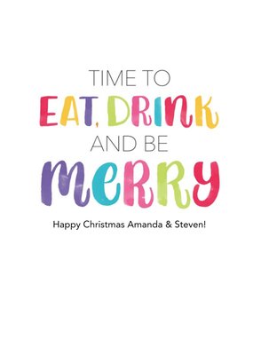 Eat, Drink And Be Merry Personalised Christmas Card