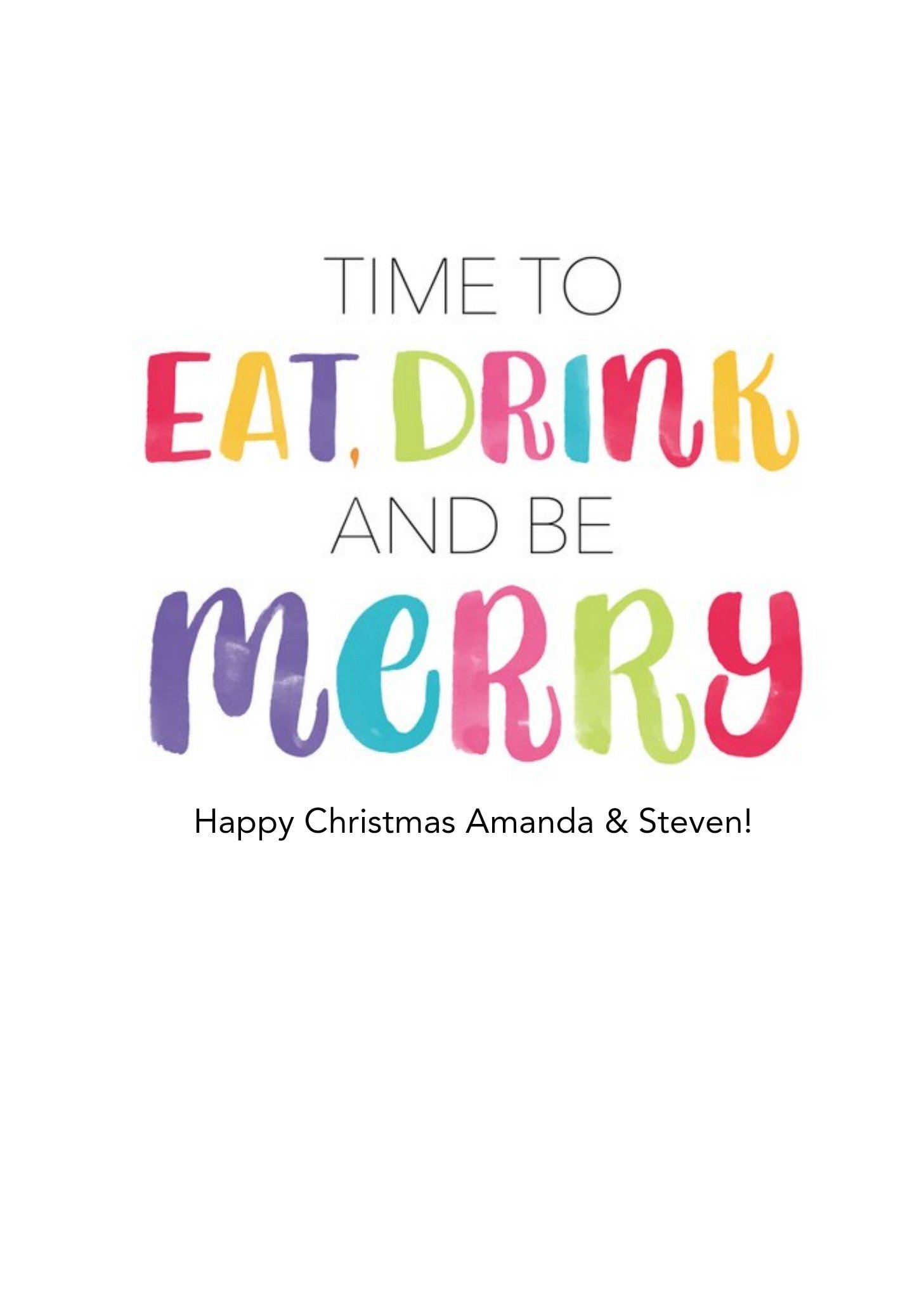 Moonpig Eat, Drink And Be Merry Personalised Christmas Card Ecard