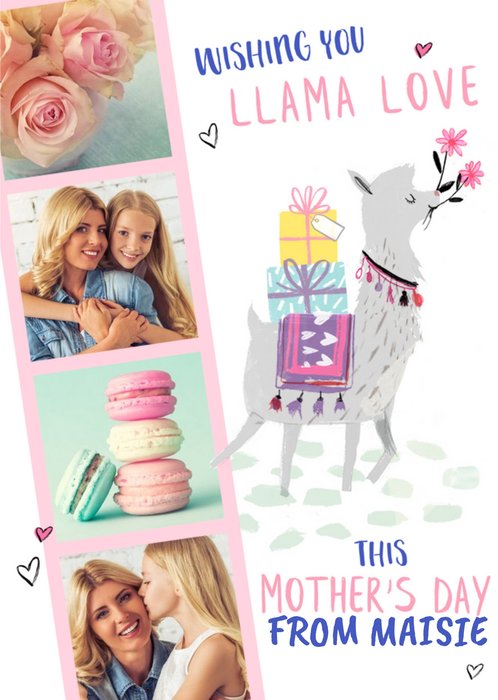 Cute Llama Love Mother's Day Photo Card
