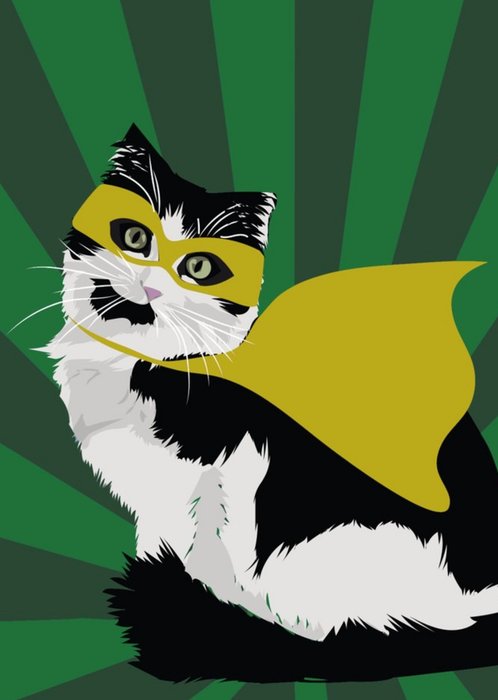 Illustrated Super Cat Card