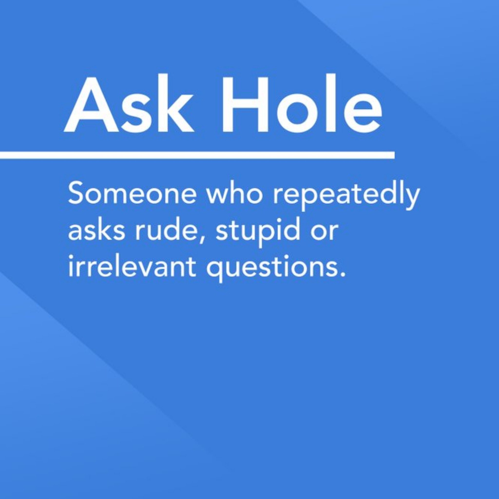 Alternative Type Ask Hole Definition Card, Square