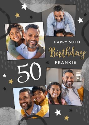 Happy 50th Photo Upload Birthday Card