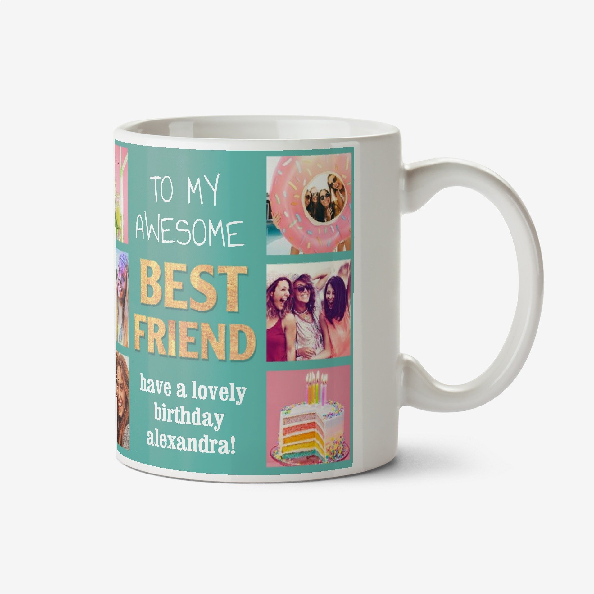 To My Awesome Best Friend Multiple Photo Upload Mug Ceramic Mug