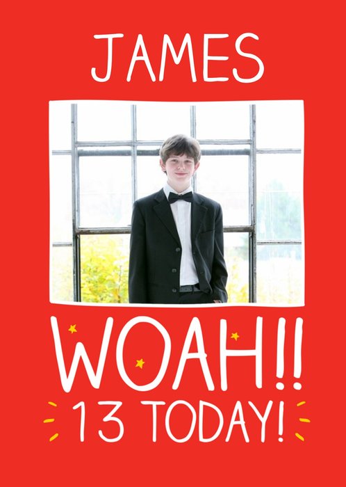 Happy Jackson Personalised 13th Birthday Photo Card