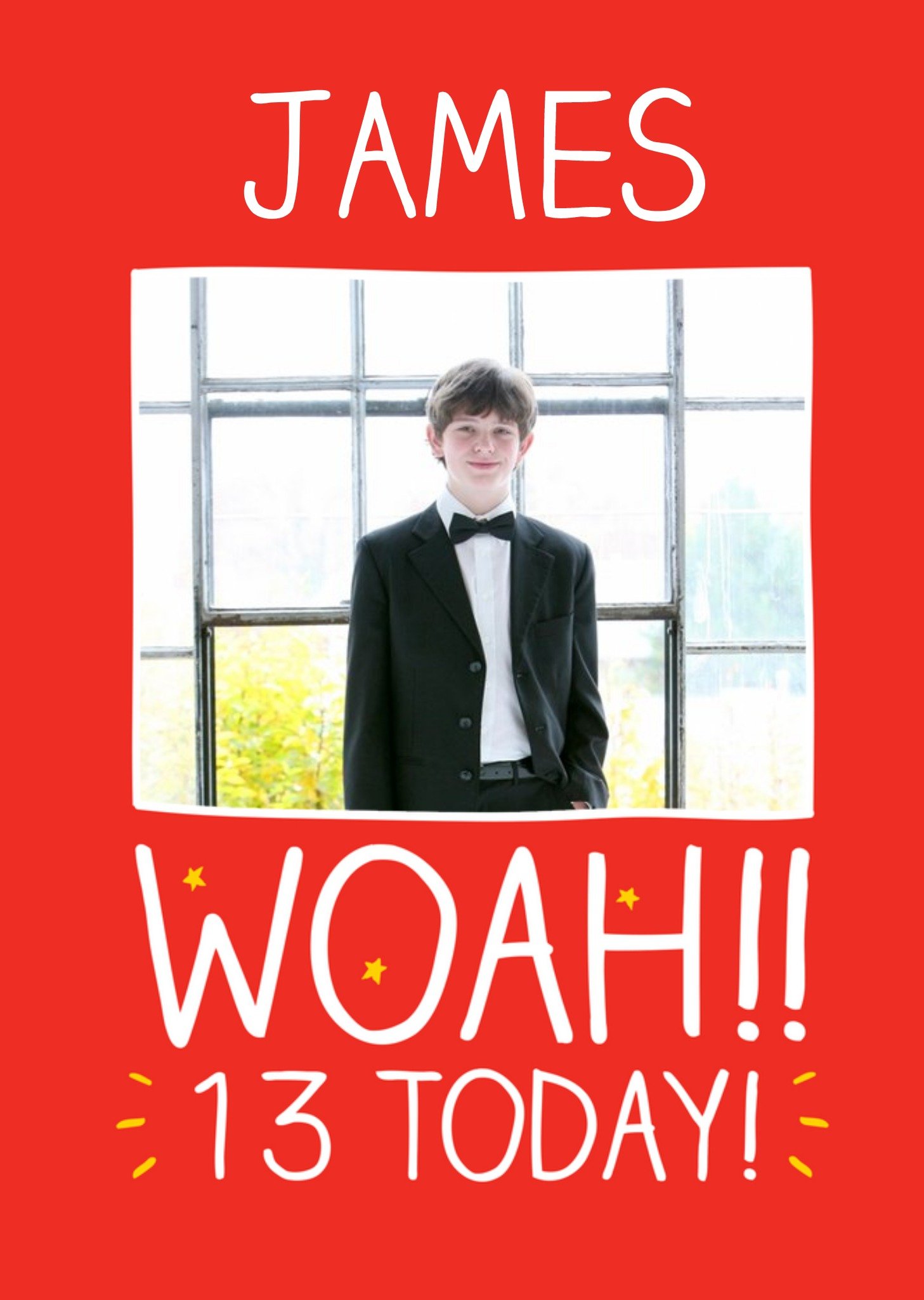 Happy Jackson Personalised 13Th Birthday Photo Card, Large