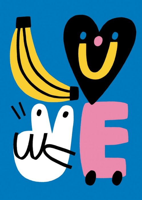 Love Banana And Heart Card