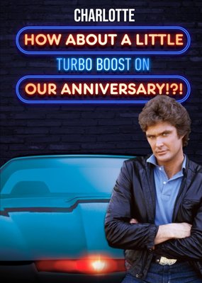 Funny Anniversary Card - Turbo boost - Knight Rider