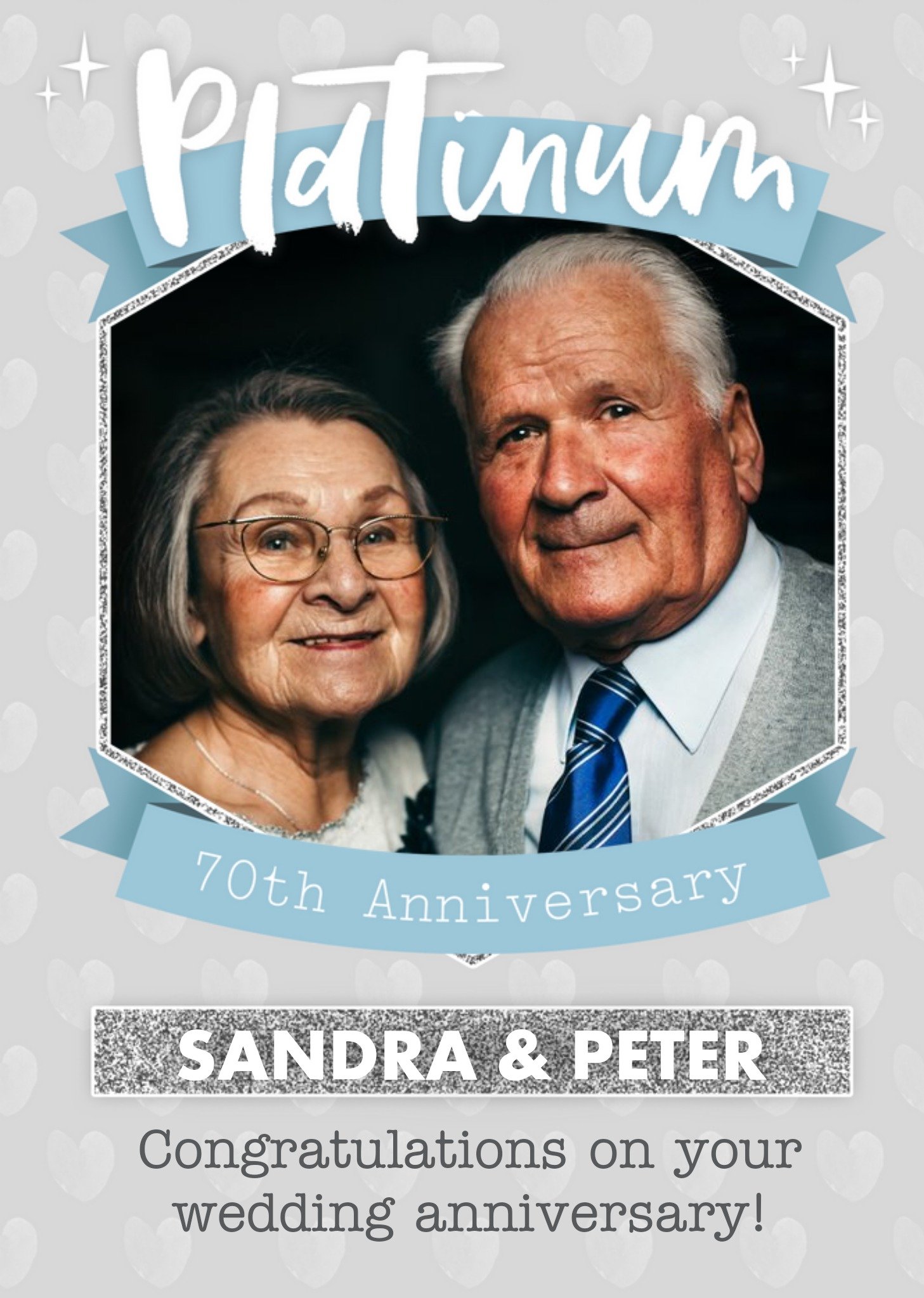 Platinum 70th Anniversary Card Ecard