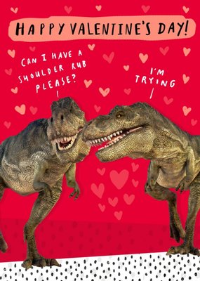 Funny Dinosaurs Happy Valentines Day Card