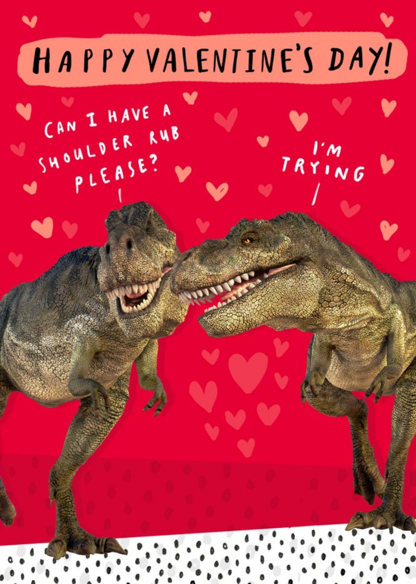 The Natural History Museum Funny Dinosaurs Happy Valentines Day Card, Large