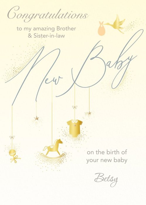 Illustrated Mobile Customisable New Baby Card