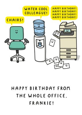 Colleague Funny Pun Birthday Card From The Whole Office