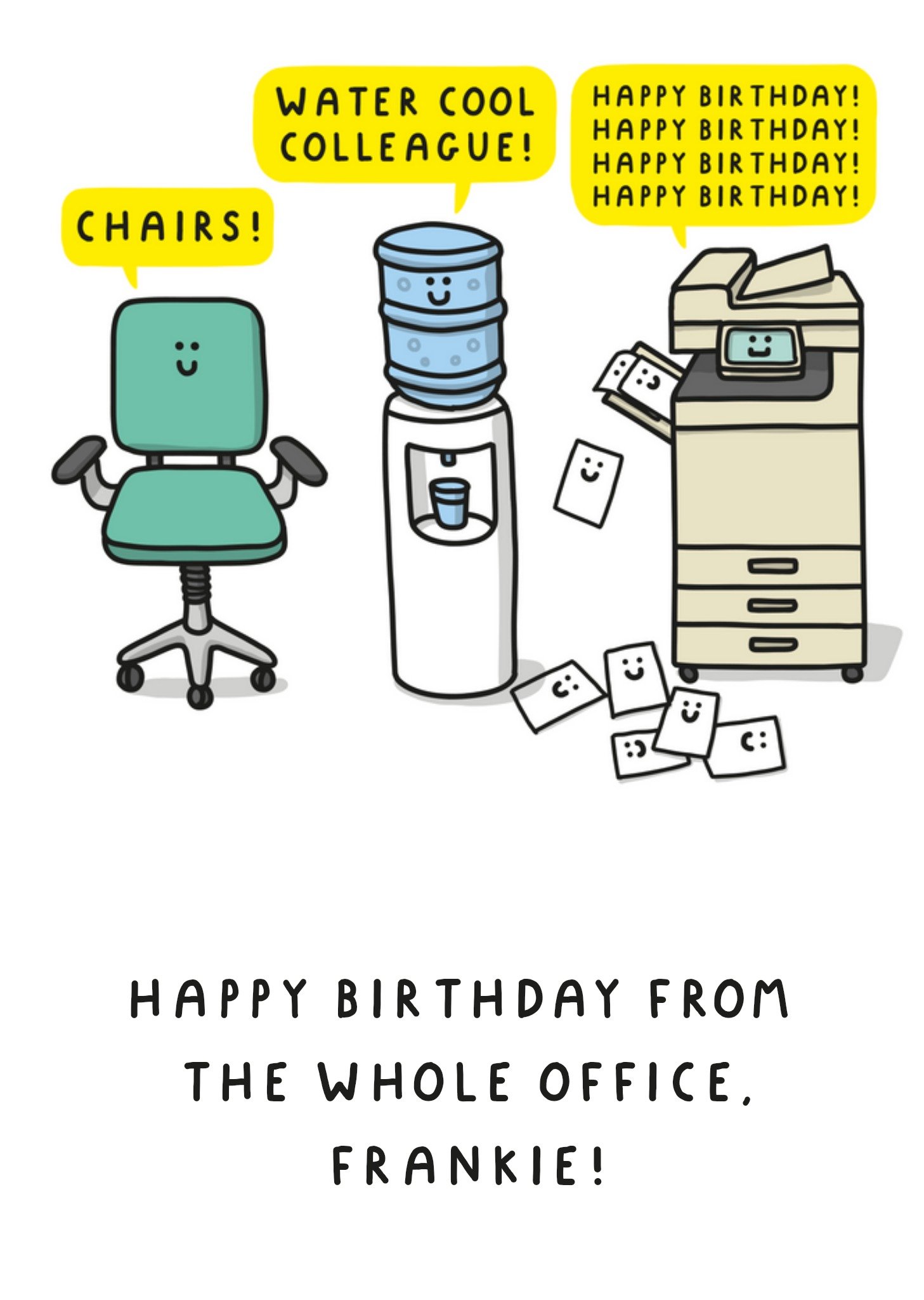 Colleague Funny Pun Birthday Card From The Whole Ice Ecard