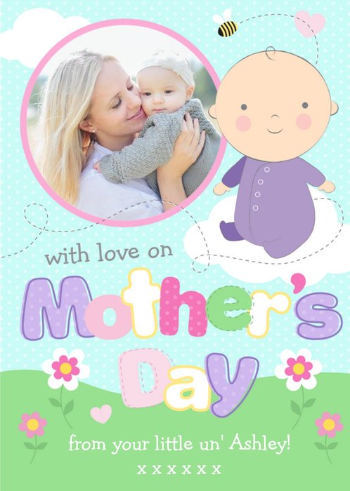 Bright Pastel Letters Personalised And Photo Mothers Day Card