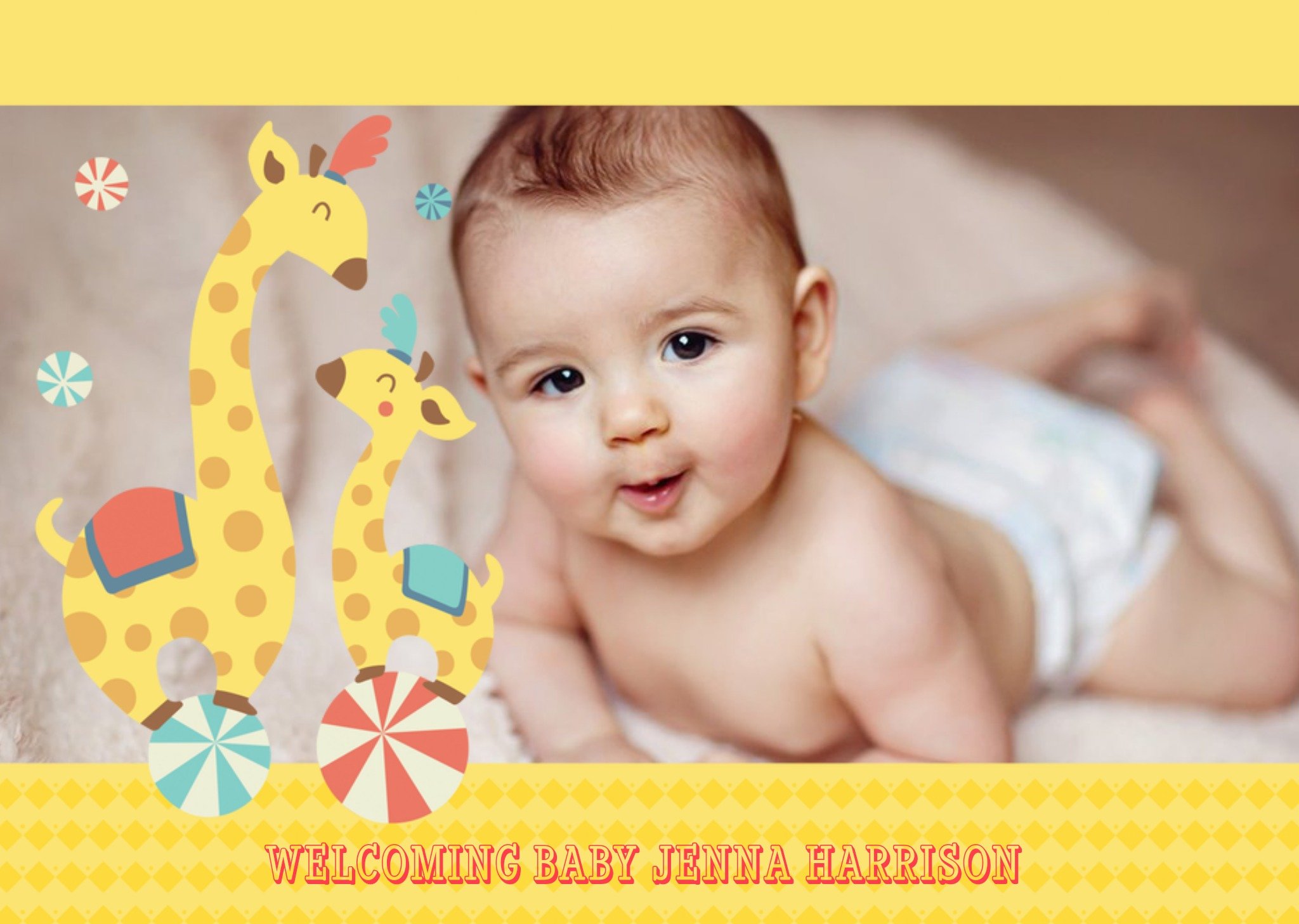 Circus Giraffes New Baby Photo Card Ecard