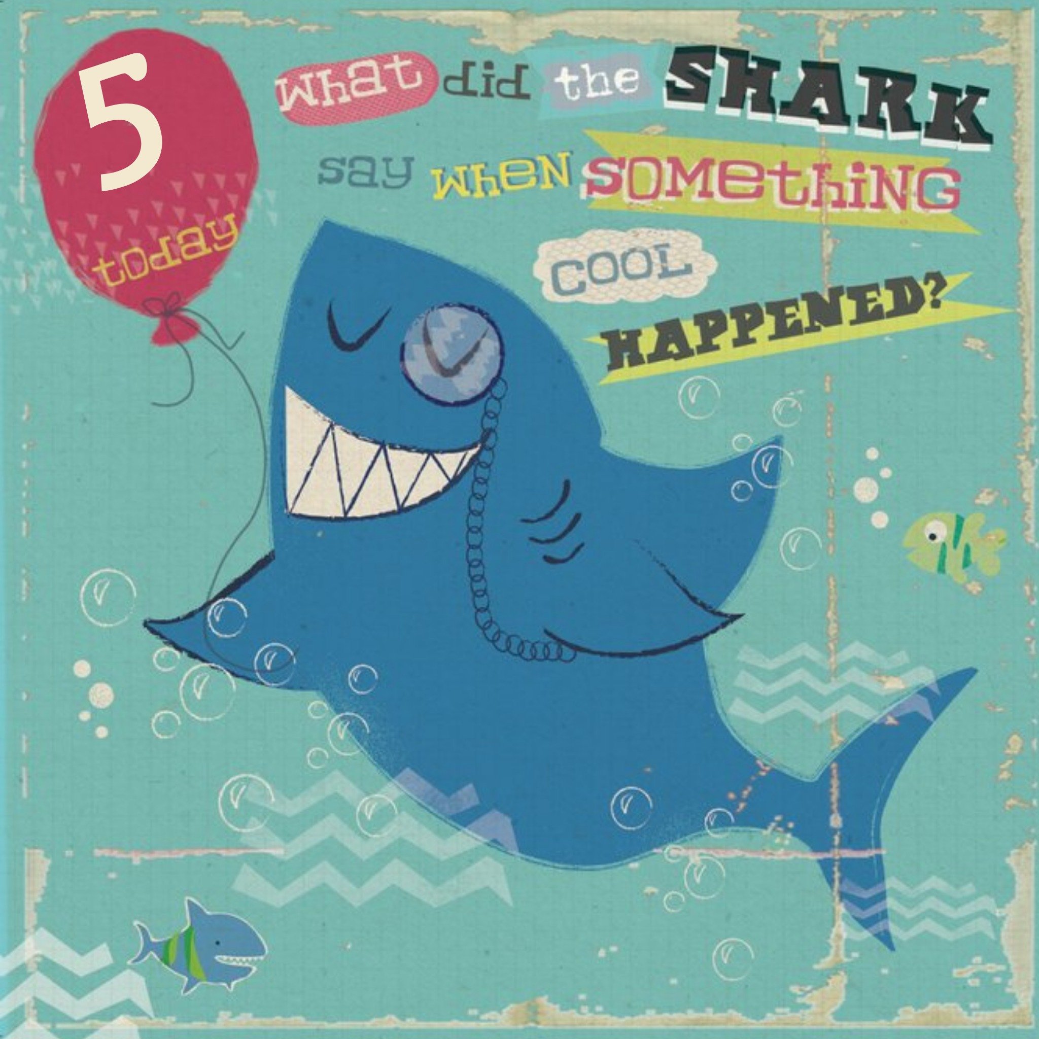 Moonpig Under the Sea Joke Personalised Happy 5th Birthday Card, Large