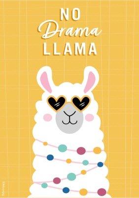 Cute Ilustration No Drama Llama T-Shirt