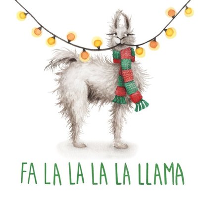 Fa La La La Llama Pun Christmas Card