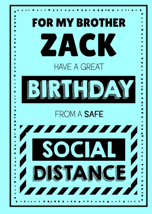 Jam and Toast Brother Safe Social Distancing Birthday Card