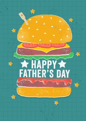 Illustrated Burger Happy Father's Day Card