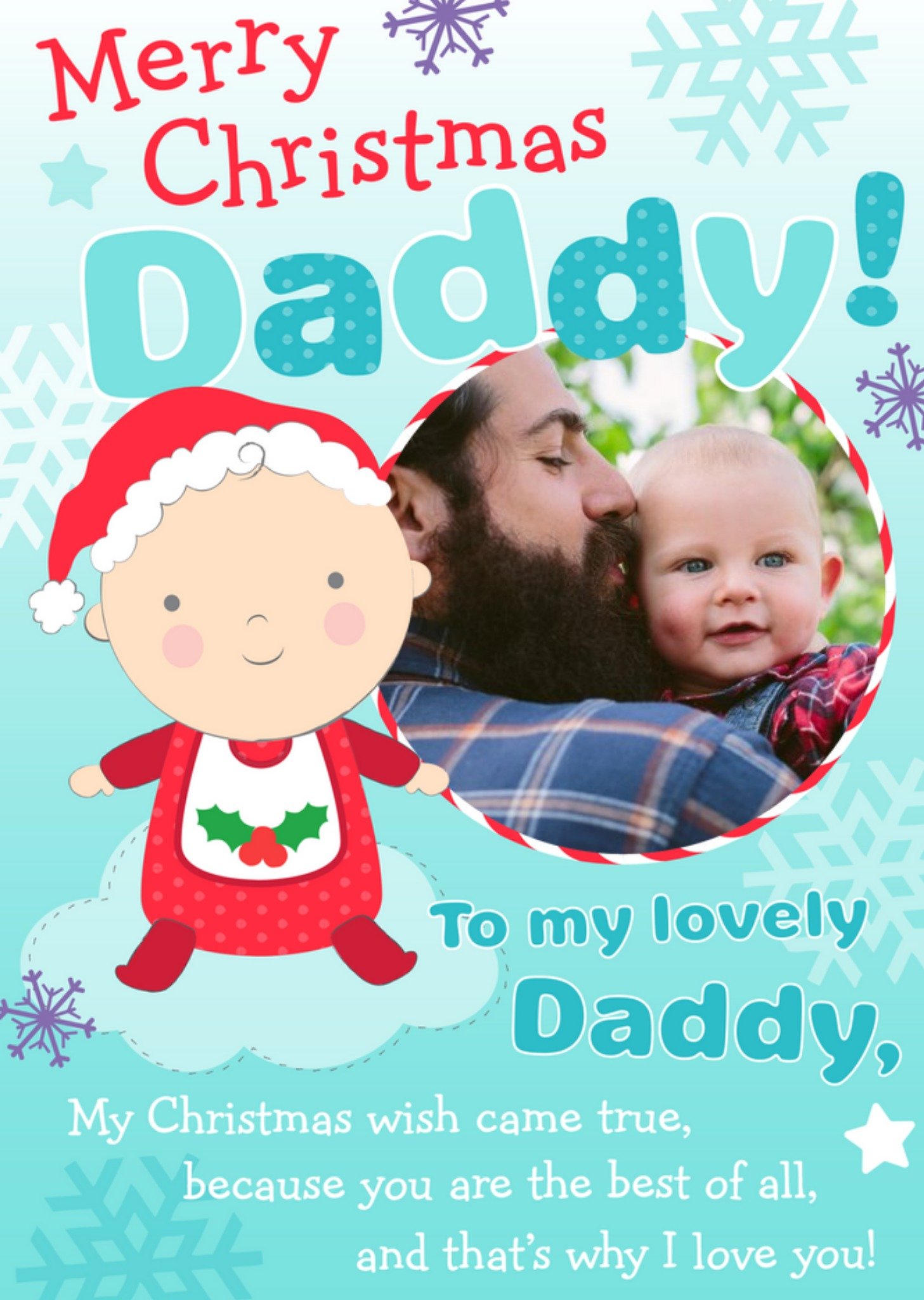 Merry Christmas To My Lovely Daddy Photo Card Ecard