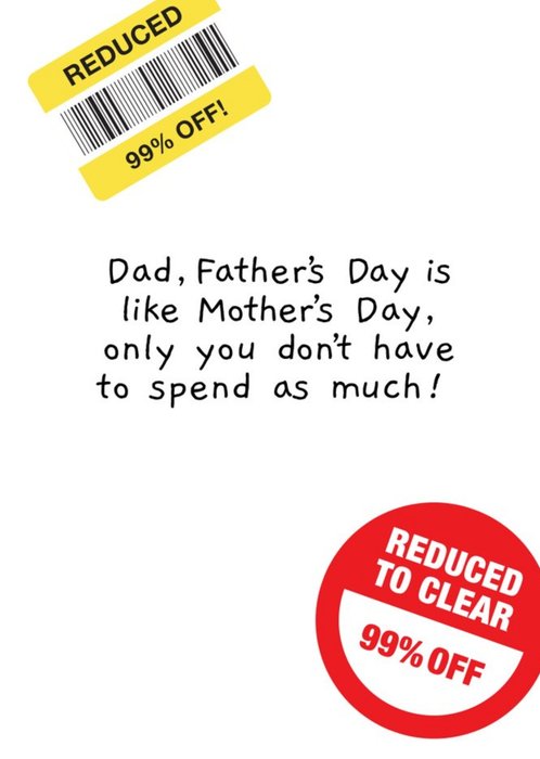 Reduced Sticker Father's Day Card