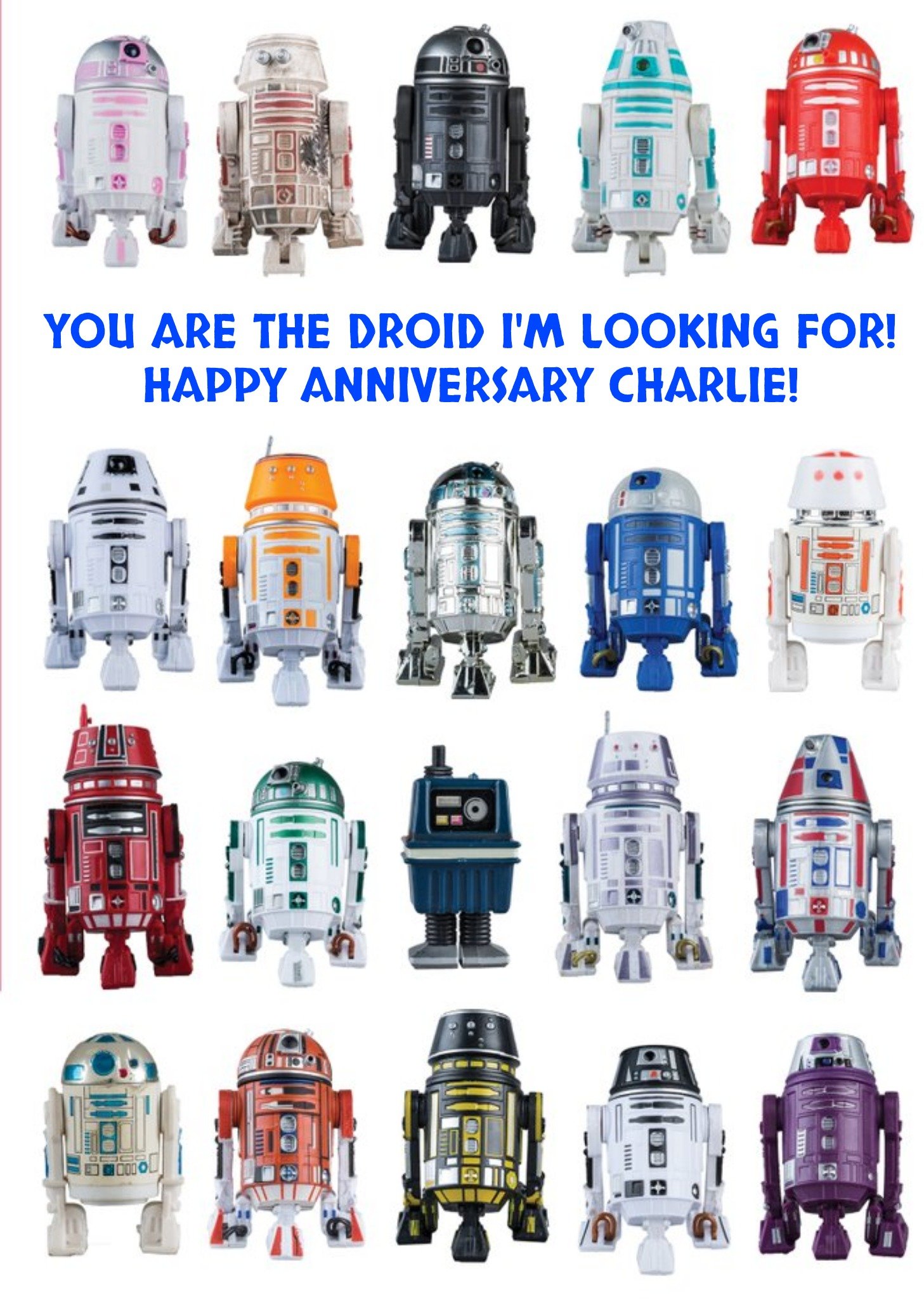 Disney Star Wars You Are The Droid I'm Looking For Anniversary Card, Large