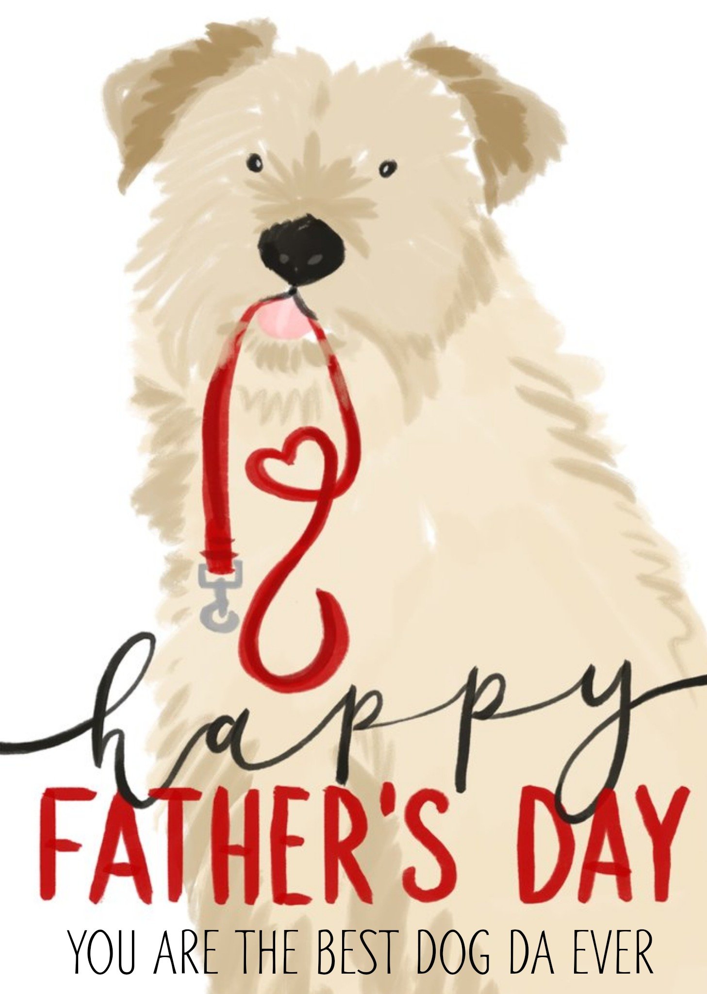 Okey Dokey Design Illustrated You Are The Best Dog Da Ever Father's Day Card, Standard