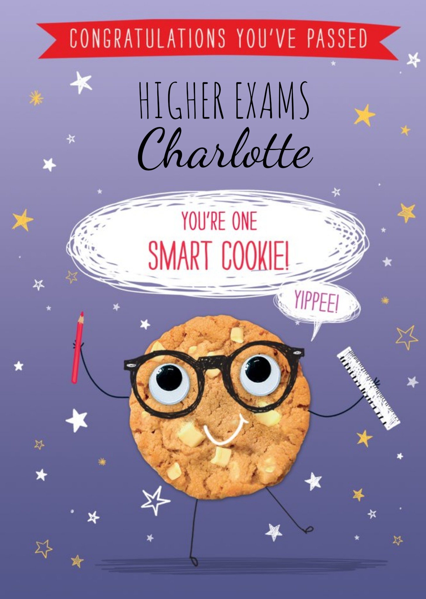 Bright Illustration Of A Smart Cookie Congratulations You've Passed Higher Exams Ecard