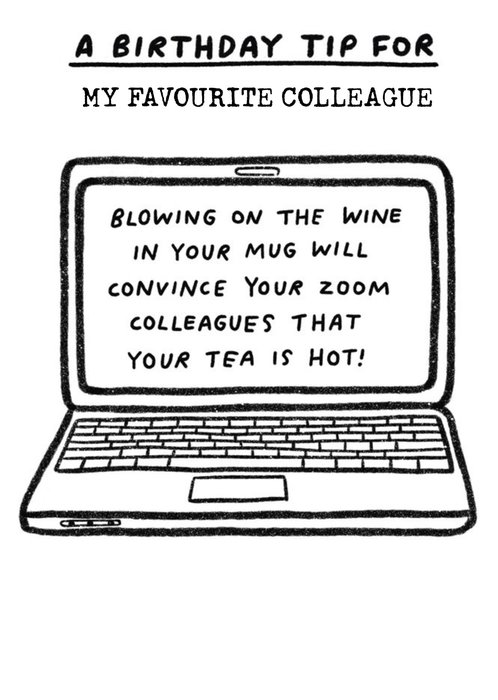 A Birthday Tip Laptop Illustration Card