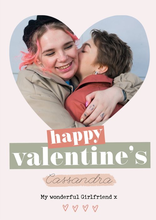 Modern Photo Upload Collage To My Wonderful Girlfriend Valentine's Day Card