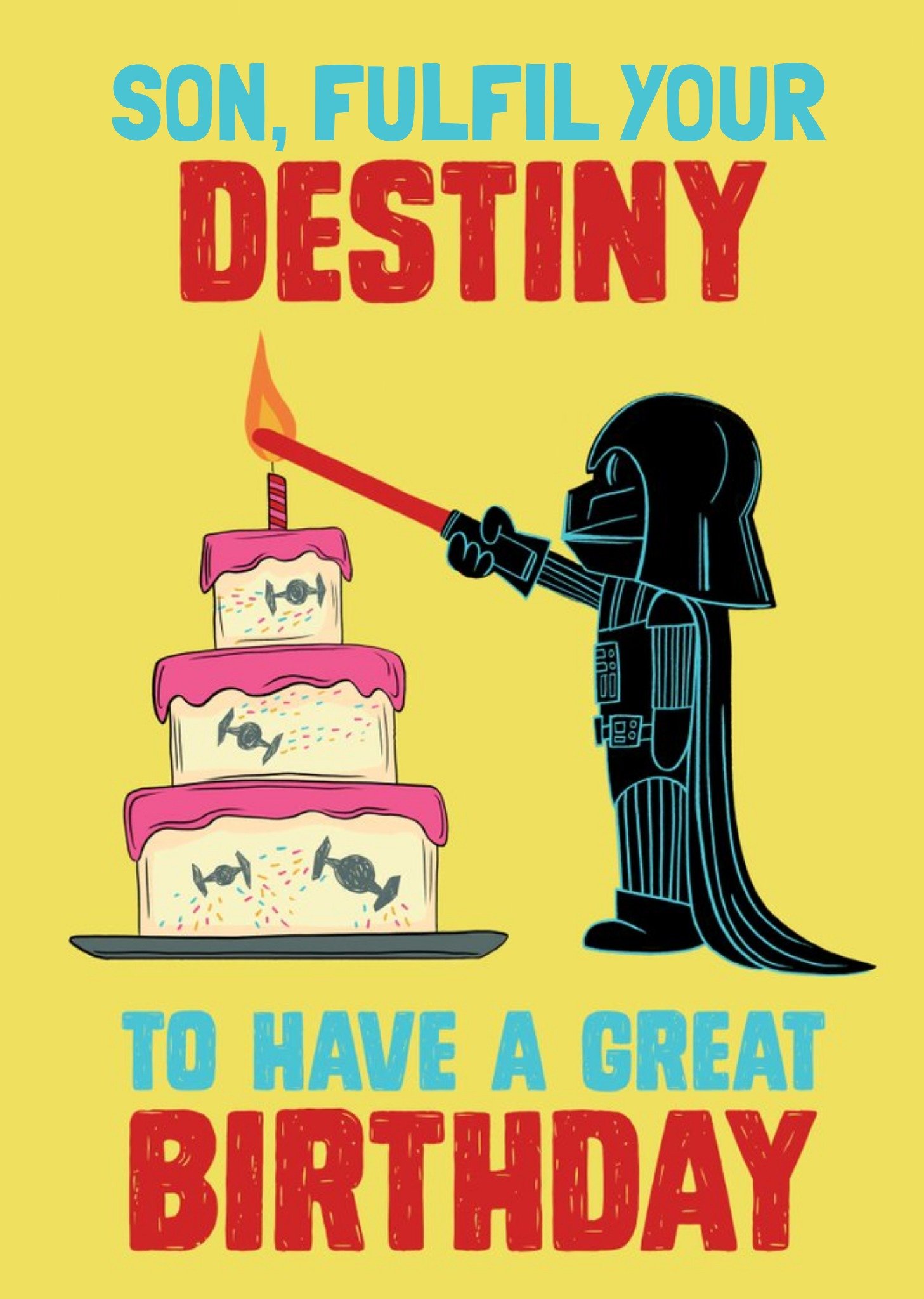 Disney Star Wars Darth Vader Birthday Card For Your Son, Large