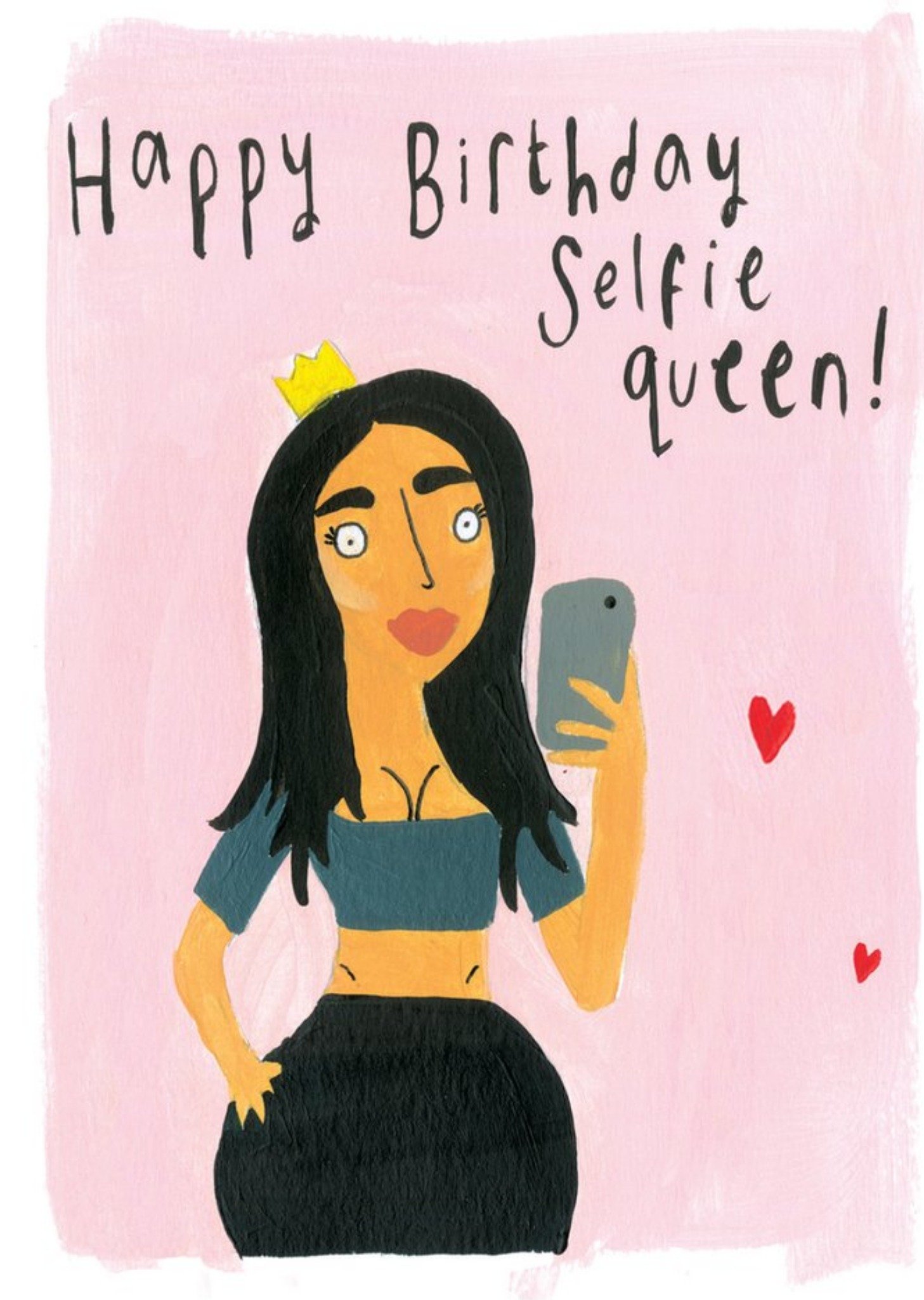 Sooshichacha Funny Phone Selfie Queen Birthday Card, Large