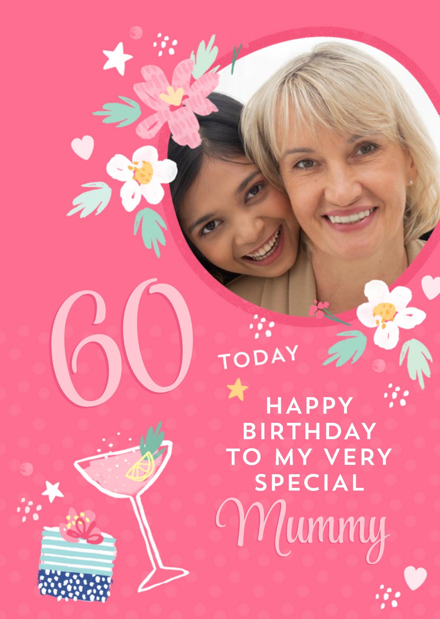 Moonpig 60 Today Special Mummy Photo Upload Birthday Card, Large
