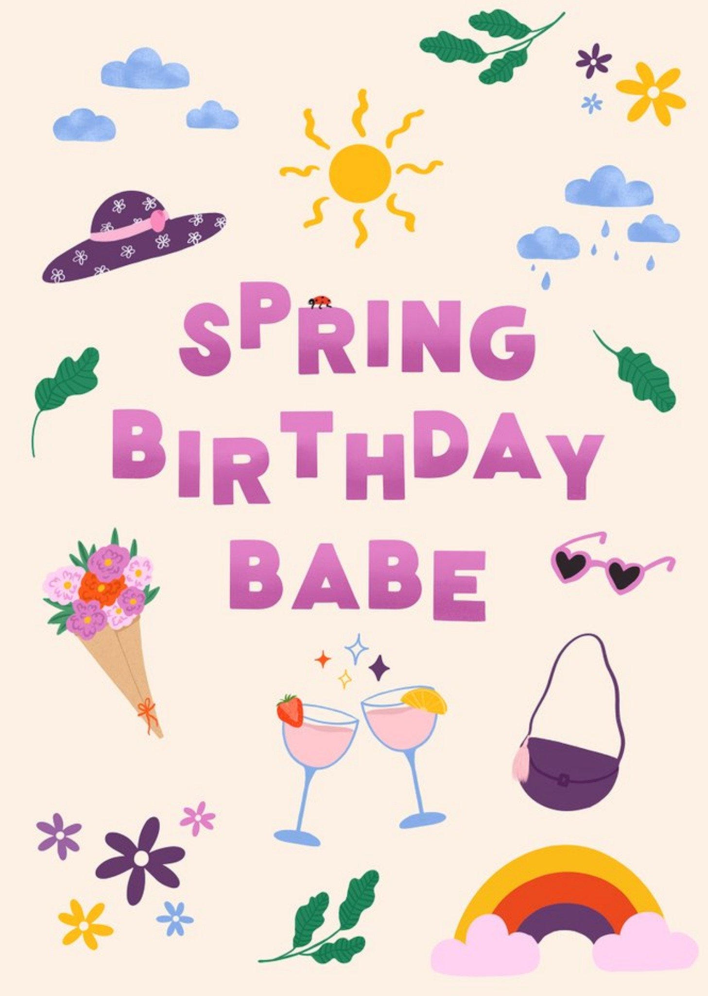 Moonpig Spring Birthday Babe Card, Large