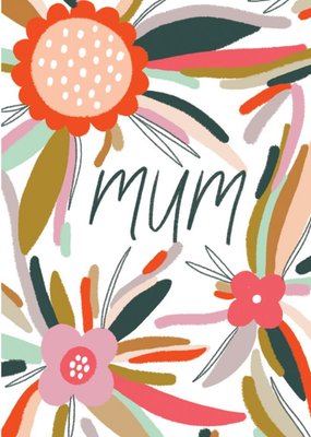Mum Flower Hand Lettering Typographic Card