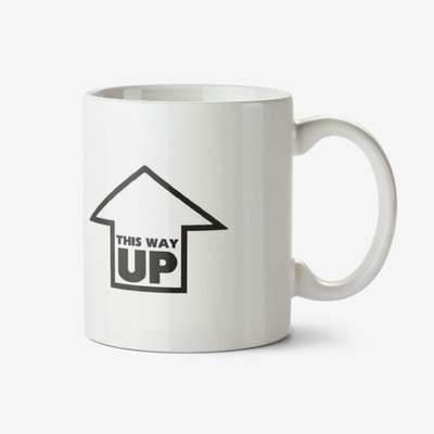 White Graphic This Way Up Logo Mug