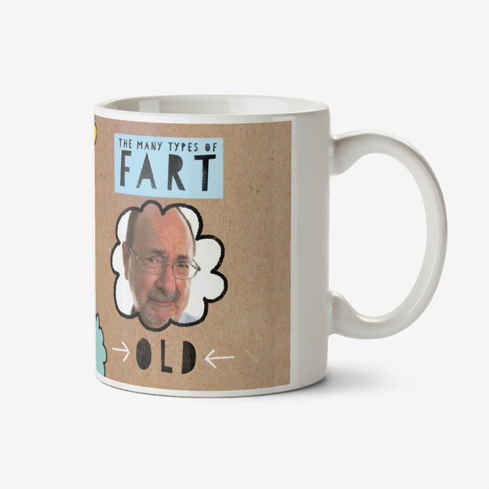Bright Typographic Wet, Silent And Stinky. The Many Types Of Fart Photo Upload Mug