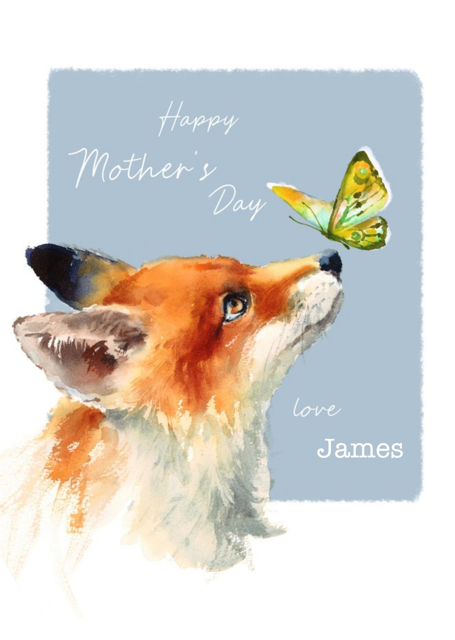 Moonpig Animal Planet Fox And Butterfly Mother's Day Card Ecard