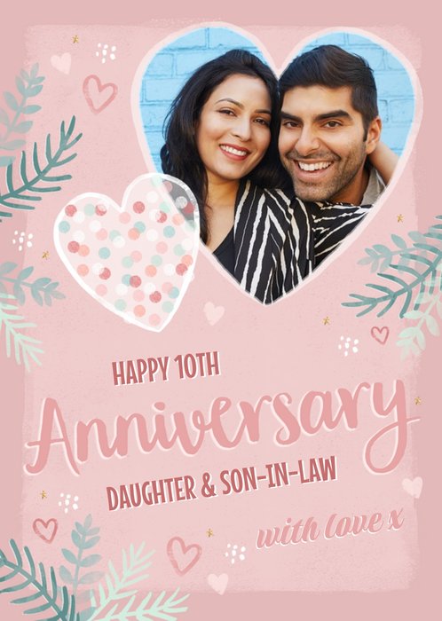 Studio Sundae Happy 10th Anniversary Daughter and Son in Law Photo upload Card