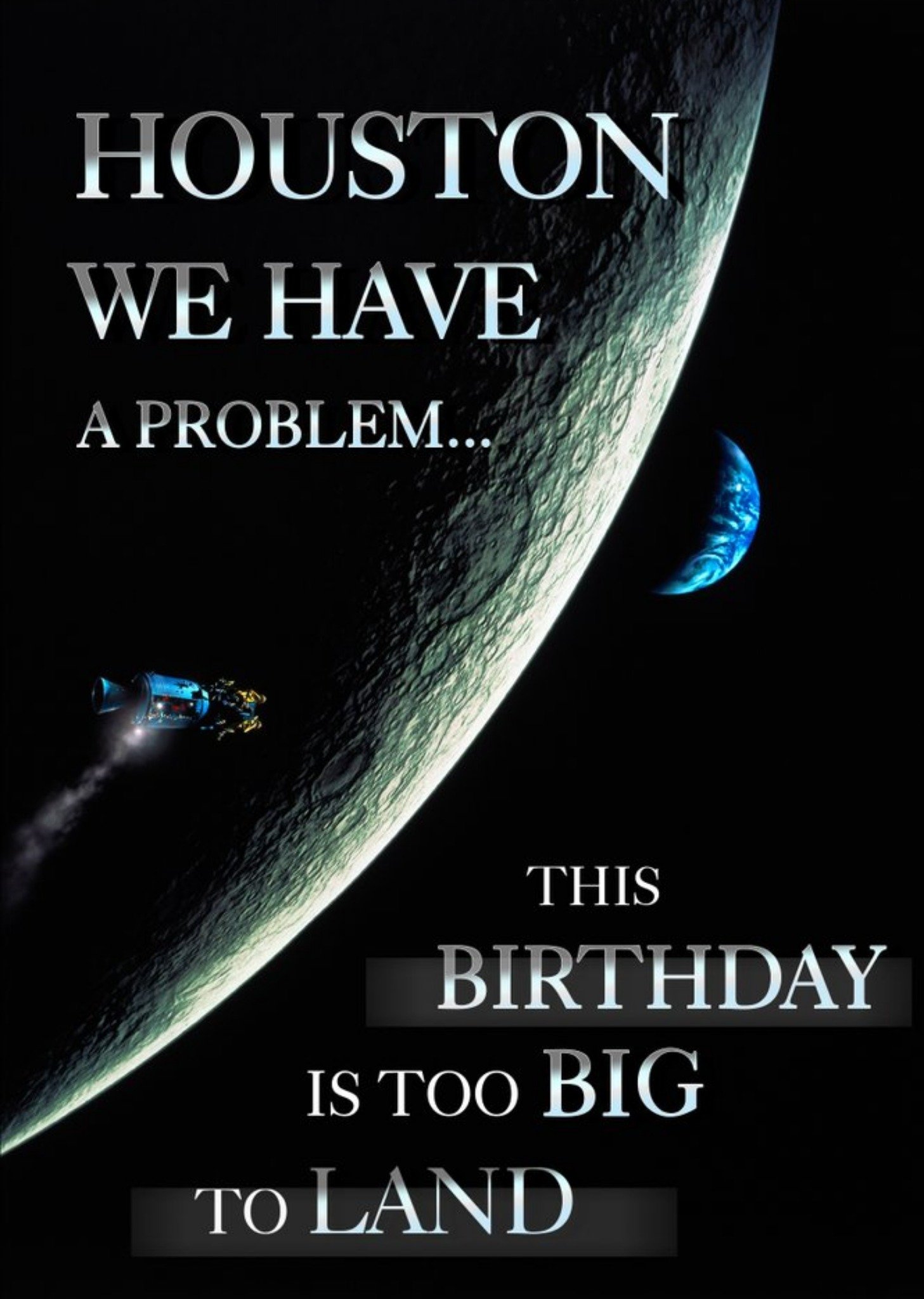 Moonpig Universal Apollo 13 Houston We Have A Problem Birthday Card, Large