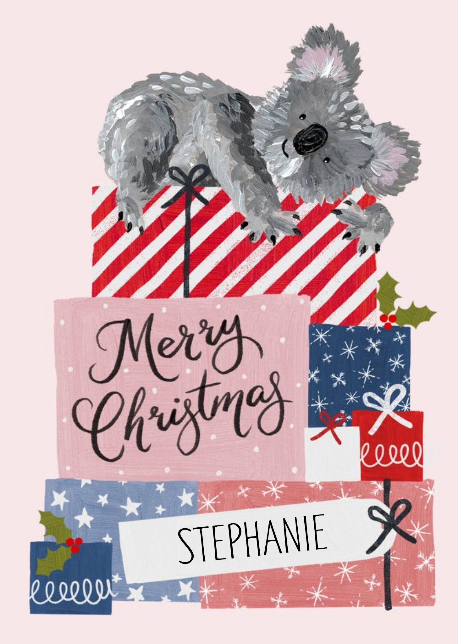 Okey Dokey Design Artistic Illustration Koala Christmas Australia Card Ecard