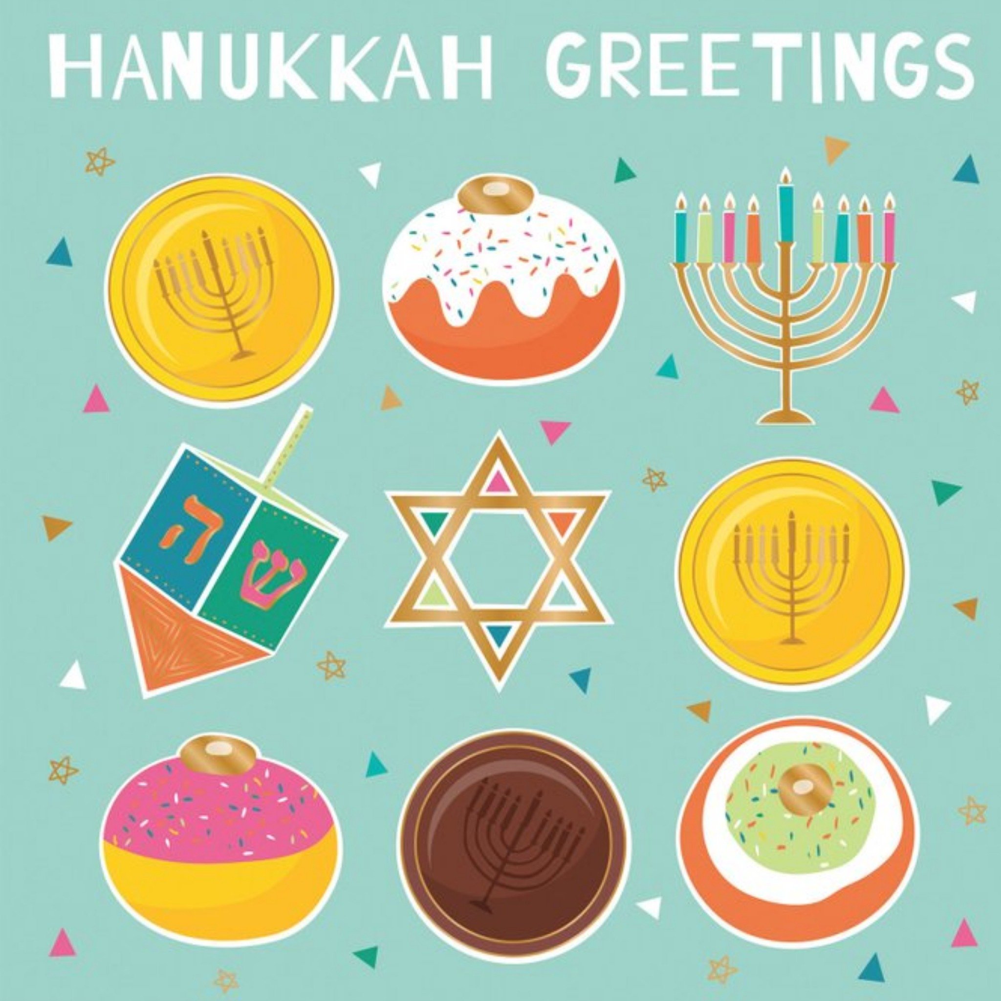 Hanukkah Greetings Card, Square