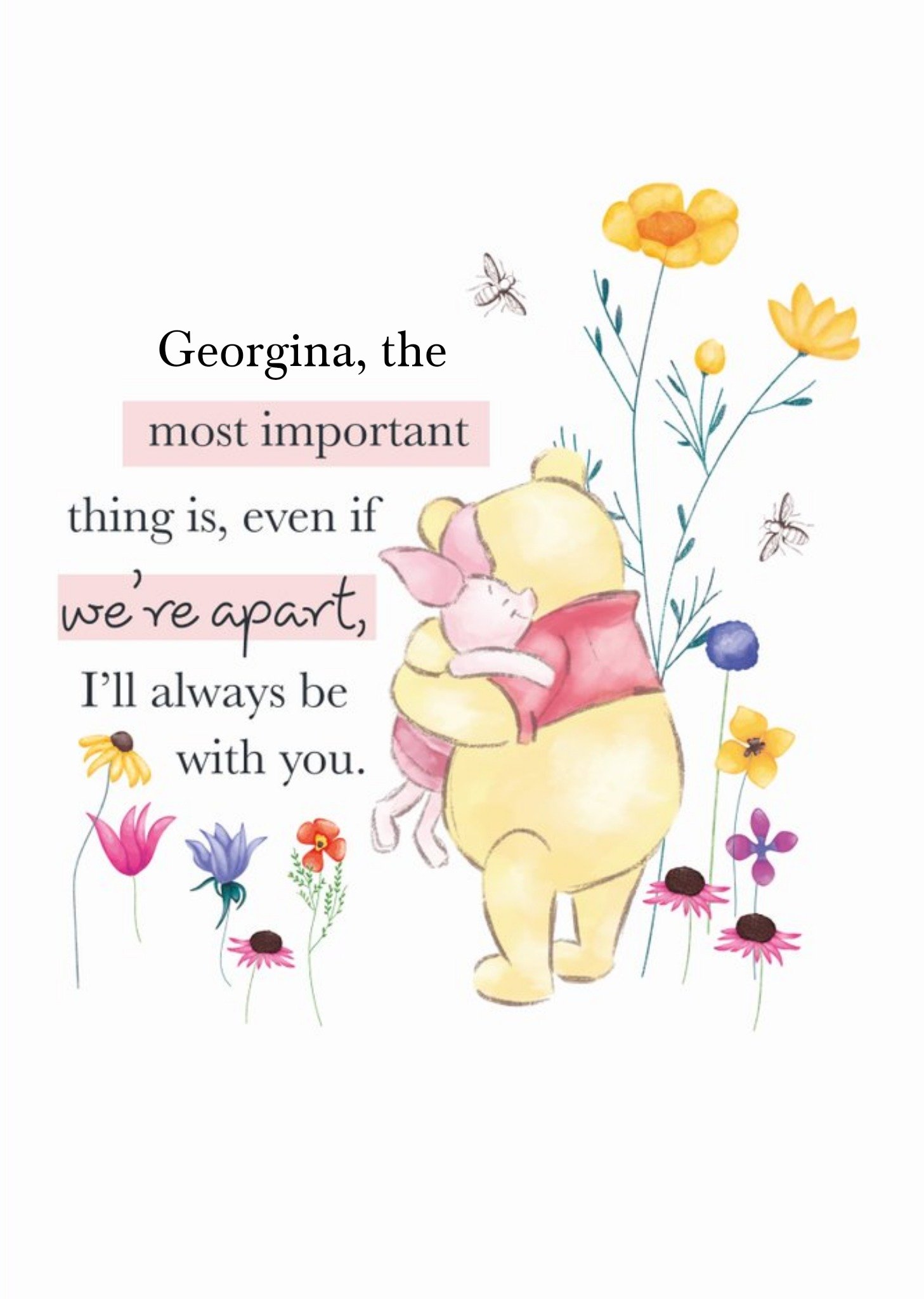 Disney Winnie The Pooh I'll Always Be With You Card Postcard
